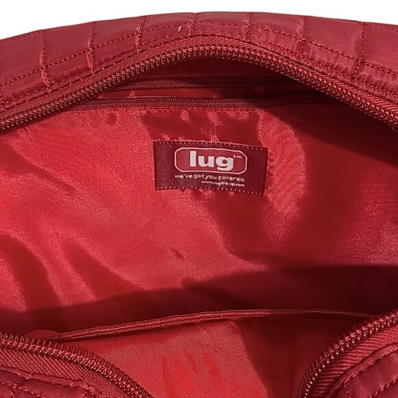 Lug Puddle Jumper Red Travel Tote Weekender Overnight Bag Gym 15" x 15" x 7" - Picture 8 of 8